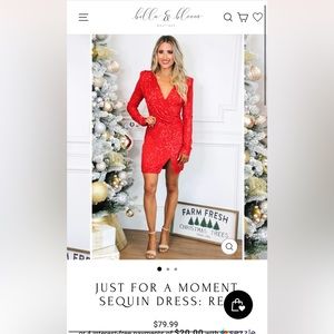 Red Sequin Party Dress